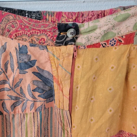 Earthbound Trading Co. Patchwork Pants Size M 100% Cotton Boho Hippie Festival - Picture 4 of 8